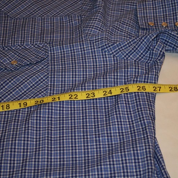 Wrangler Western Pearl snap LS Mens 2XL Shirt - Picture 4 of 6